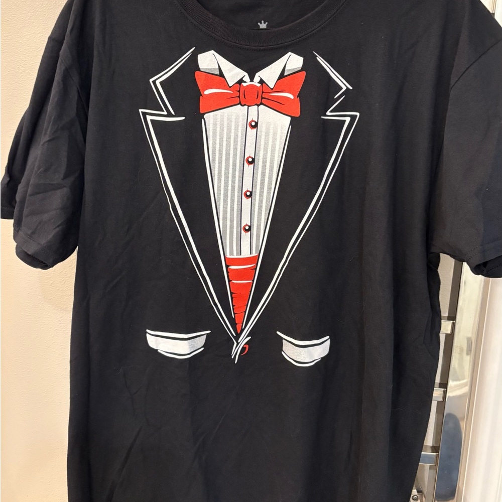 Novelty Tuxedo Graphic Tee - Black